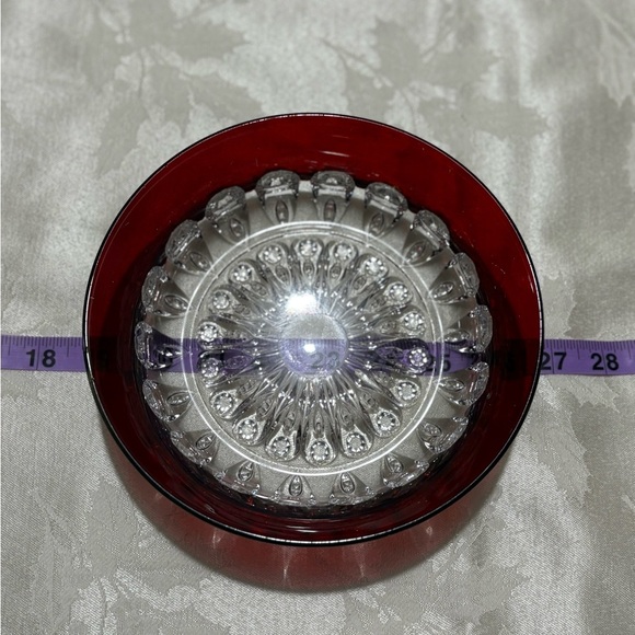 Vintage Elegant Red and Clear Glass Bowl - Picture 7 of 7
